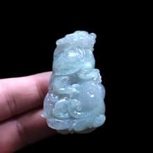冰種翡翠精雕龍龜 | 天然緬甸玉翡翠A貨 | 送禮