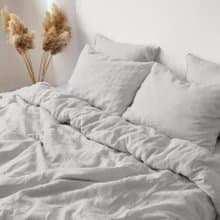Light gray linen duvet cover / Softened linen / Comforter cover / Quilt cover