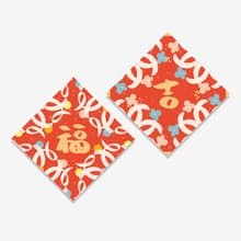 蛇年春聯明信片 2入組  福字 吉字斗方 蛇年紅包春聯