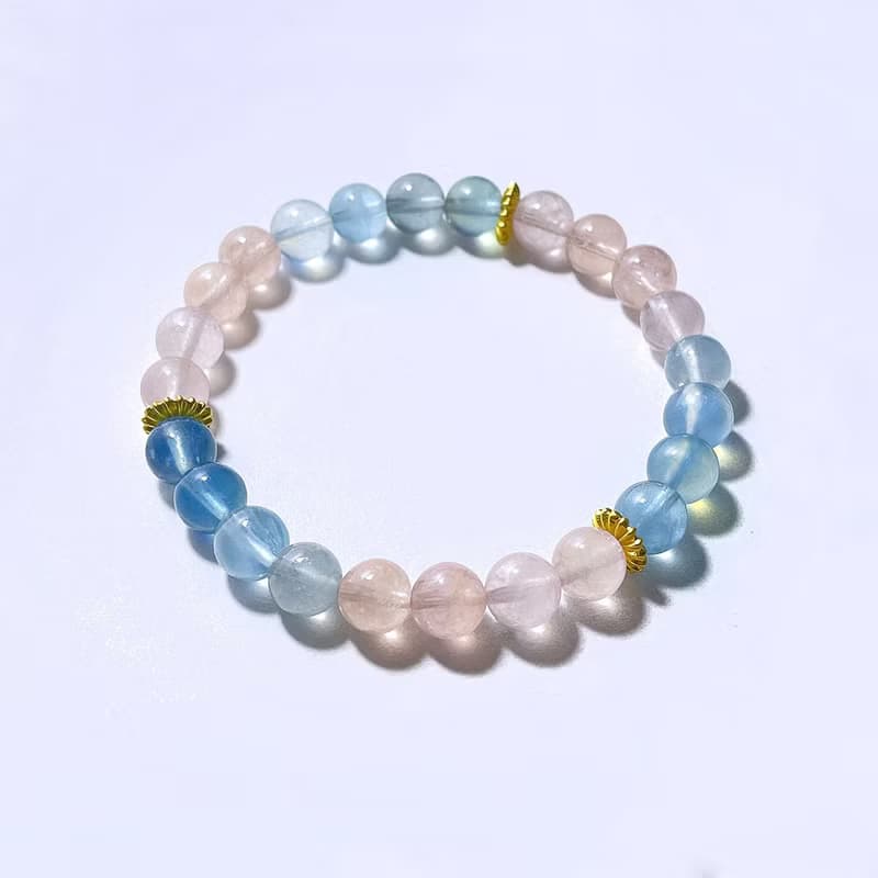 寶石系 天然礦石 冰透摩根石 7.6 mm 手鍊