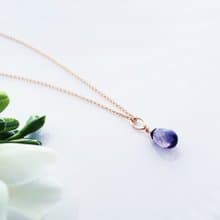 高品質アイオライトのブリオレットドロップチャームネックレス　Roberta
