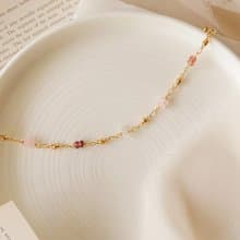 人緣 x 碧璽 白水晶 石英石 粉晶 粉 黃銅 K金【繁星點點】手鍊