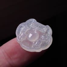 冰種翡翠吉祥如意平安鎖項鍊 | 天然緬甸玉翡翠A貨 | 送禮