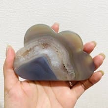 緩和心靈 平息焦慮【雲朵晶洞藍紋瑪瑙片擺件】極度稀缺/一物一拍