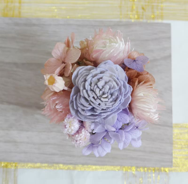 情人節禮物花束粉紫玫瑰蛋糕花 甜點花盆栽 結婚捧花永生乾燥花情