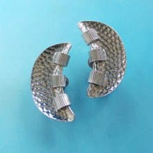 Vintage Jewelry 西洋古董飾品 LERU 對稱 彎月形 夾式耳環