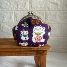 招財貓貓 - 手縫口金零錢包