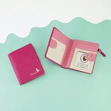 Deep Fuchsia (Pink): Pocket Book Short Wallet / Cow Leather 深粉紅色-錢包-皮革