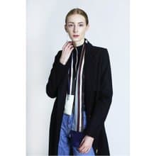 【母親節禮物】COLE COOL原創霧藍條子真絲圍巾頭巾絲巾腰帶