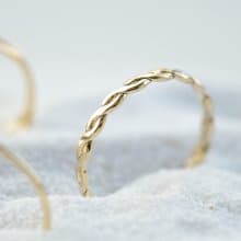 光面麻花扁戒 簡約款  女生禮物 14K 包金 注金 可水洗
