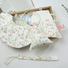 彌月禮盒│六層紗口水巾 安撫巾 奶嘴鍊 手搖鈴:::我的森林朋友們
