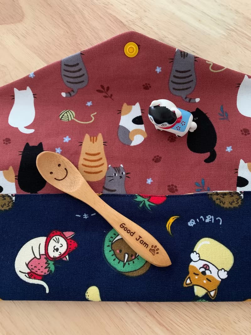 文青風環保純棉筷袋 想要的幸福 深情藍 完美生活 可愛動物 日本