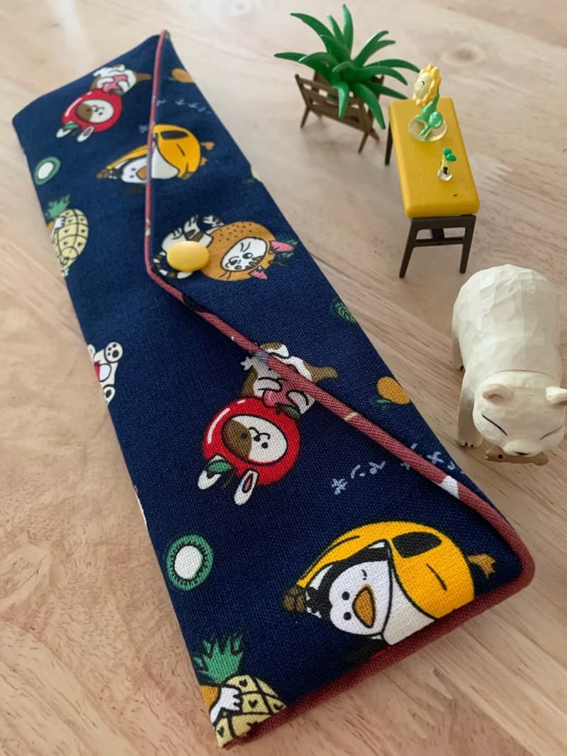 文青風環保純棉筷袋 想要的幸福 深情藍 完美生活 可愛動物 日本