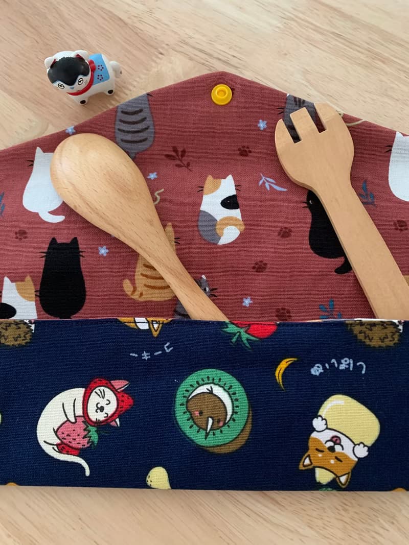 文青風環保純棉筷袋 想要的幸福 深情藍 完美生活 可愛動物 日本