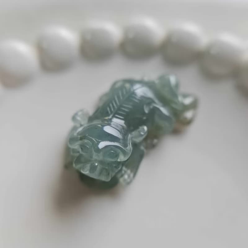 招財藍底貔貅 | 天然緬甸玉A貨翡翠