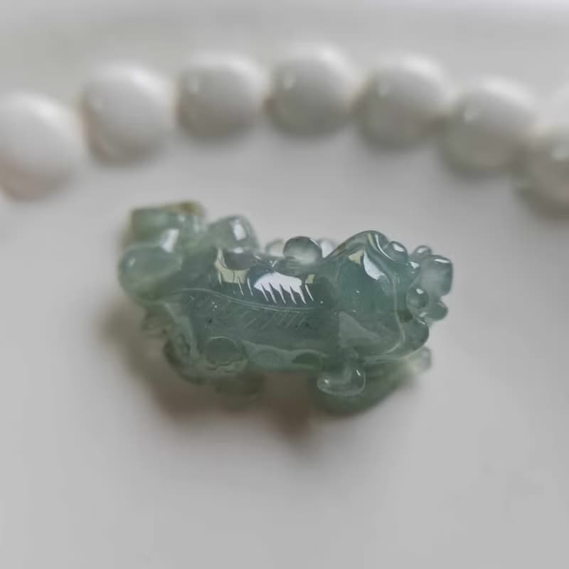 招財藍底貔貅 | 天然緬甸玉A貨翡翠