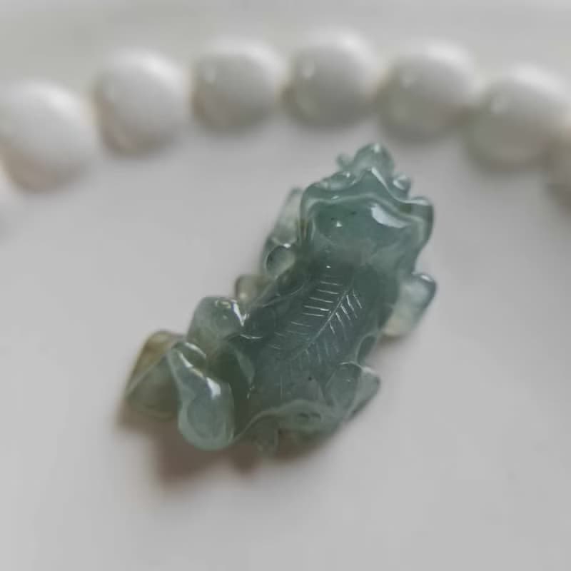 招財藍底貔貅 | 天然緬甸玉A貨翡翠