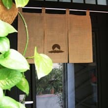 刺繡富士山日式門簾(掛耳式)(米色 麻植) __家飾類 免運 文青