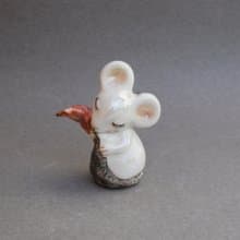 Mouse mermaid, Porcelain figurine,Shelf decor, Funny Mouse