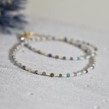 三月誕生石 項鍊 海藍寶 坦桑石 天然石 - 高興 -