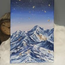 體驗刮刀油畫課-金箔山景 情人節 母親節 禮物 閨蜜 畢業