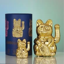 Mini Lucky Cats 迷你幸運繽紛自動招手招財貓-幸運閃金色 10cm