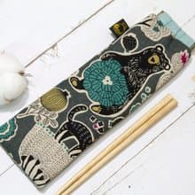 【Gi LAI】 環保彈片筷袋(附一雙筷子)*森林黑熊