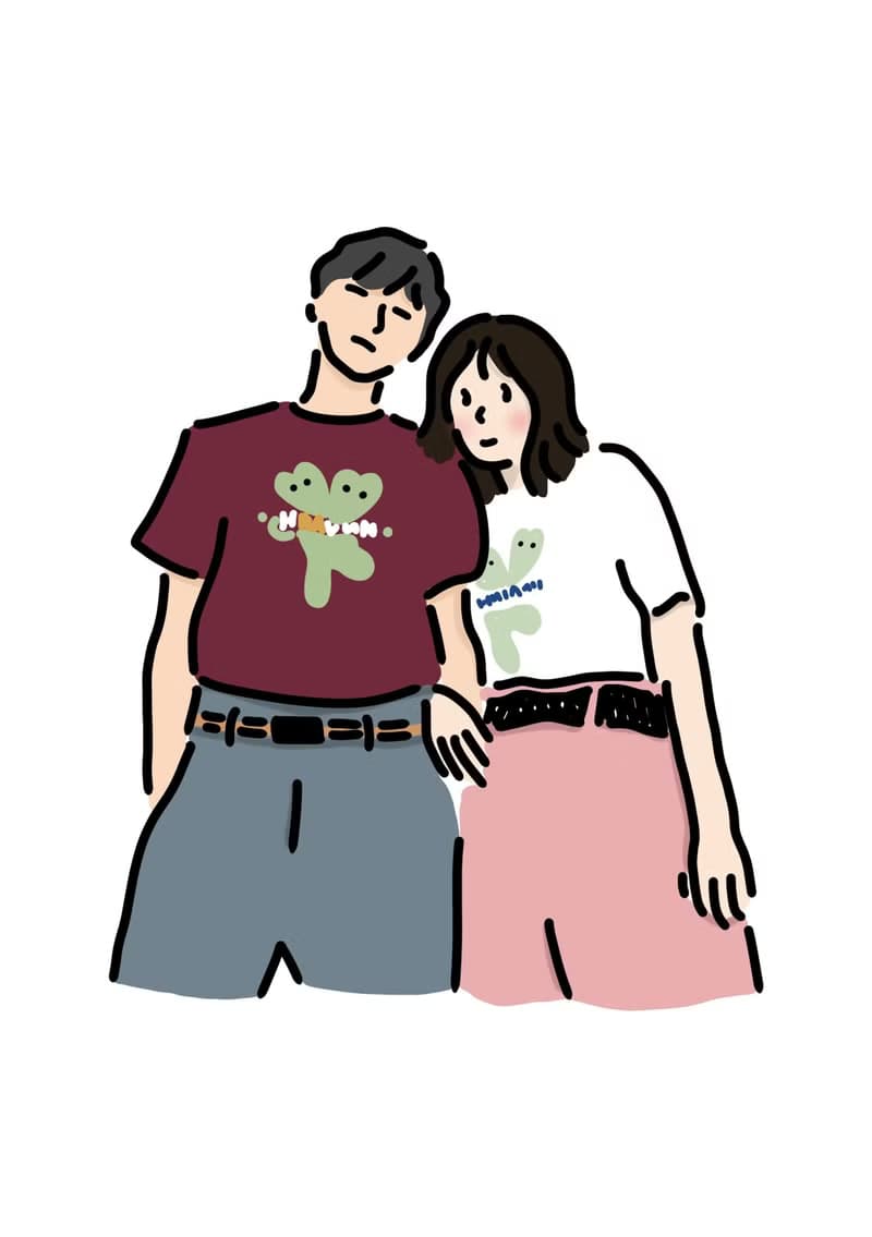 【數位】似顏繪 にがおえ 極簡人像畫 情侶篇