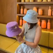 Eco-Friendly 肥貓咪刺繡環保漁夫帽 Fat Cat