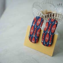 古董領帶改製髮夾-Hermès-馬鞍印花LOGO-兩入一組-圓角款