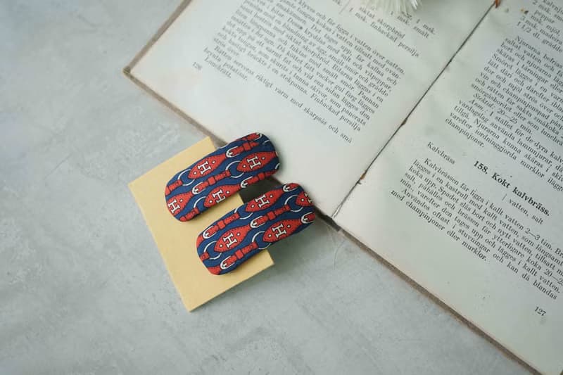 古董領帶改製髮夾-Hermès-馬鞍印花LOGO-兩入一組-圓角款