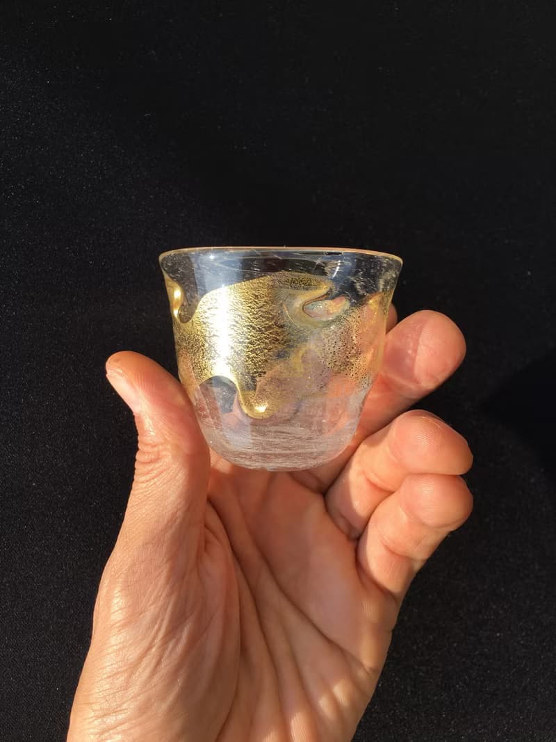 GoldenWave 酒盃 日本酒用 酒器 麻炭ガラス