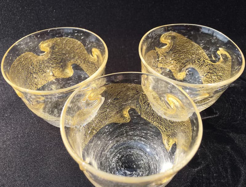 GoldenWave 酒盃 日本酒用 酒器 麻炭ガラス