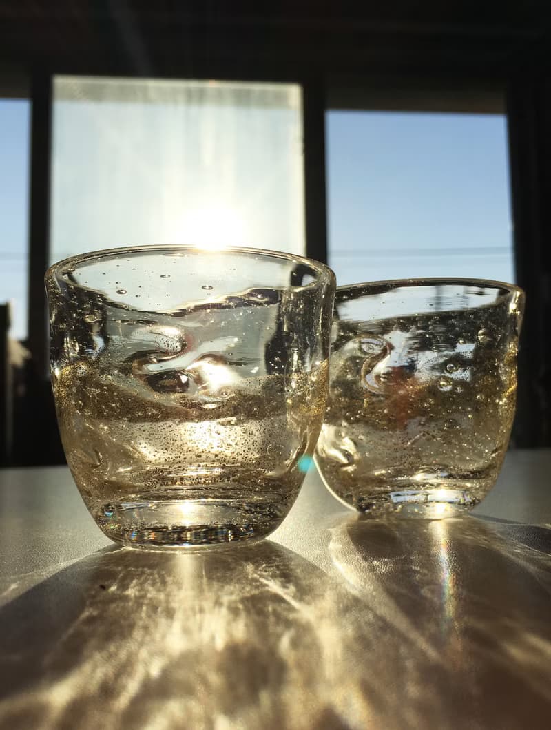 GoldenWave 酒盃 日本酒用 酒器 麻炭ガラス