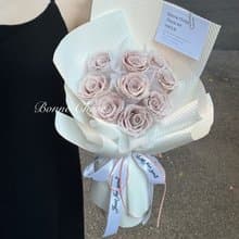 高級感永生玫瑰花束-莫蘭迪粉、告白花束、生日花束、送女友、送