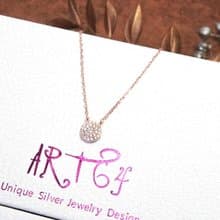 晨曦 純銀項鍊 925純銀 美鑽款 玫瑰金色 女生項鍊 情人節禮物