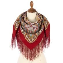 Authentic Pavlovo Posad Russian Shawl Scarf Soft 100% Wool 89x89 cm 1937-5
