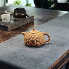 送禮紫砂壺茶壺瓜钮供春 全手工  段泥 260ml 9孔 井老师作品  此