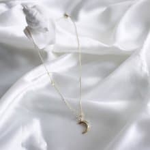 細緻月牙小星辰淡金 項鍊