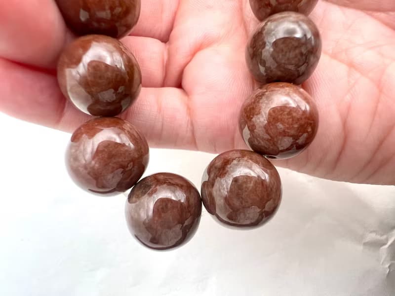 南齊紅翡翠緬甸A如意珠串/收藏/特殊色