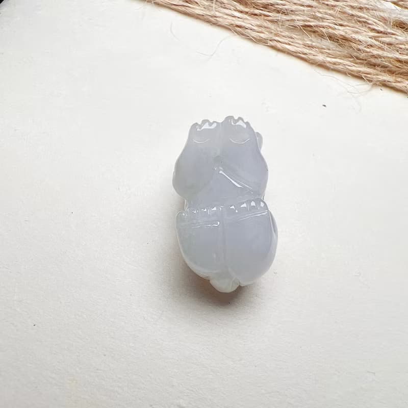 【旺財】冰種白翡翡翠狗狗 | 天然緬甸A貨翡翠 |  送禮