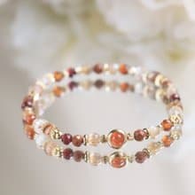 黑金超七 金點太陽石 石榴石 骨幹 水晶手鍊 招財健康 避邪開運