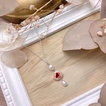 【送禮首選】Re-Re蠶絲金工—雙珍珠小玫瑰項鍊