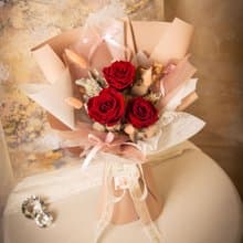【紅玫瑰】乾燥花 永生花花束 我愛你玫瑰花束 / 生日求婚告白
