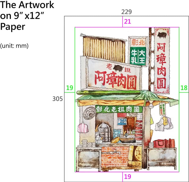 台灣街屋-彰化阿璋肉圓-紅磚老屋-數位微噴懷舊海報