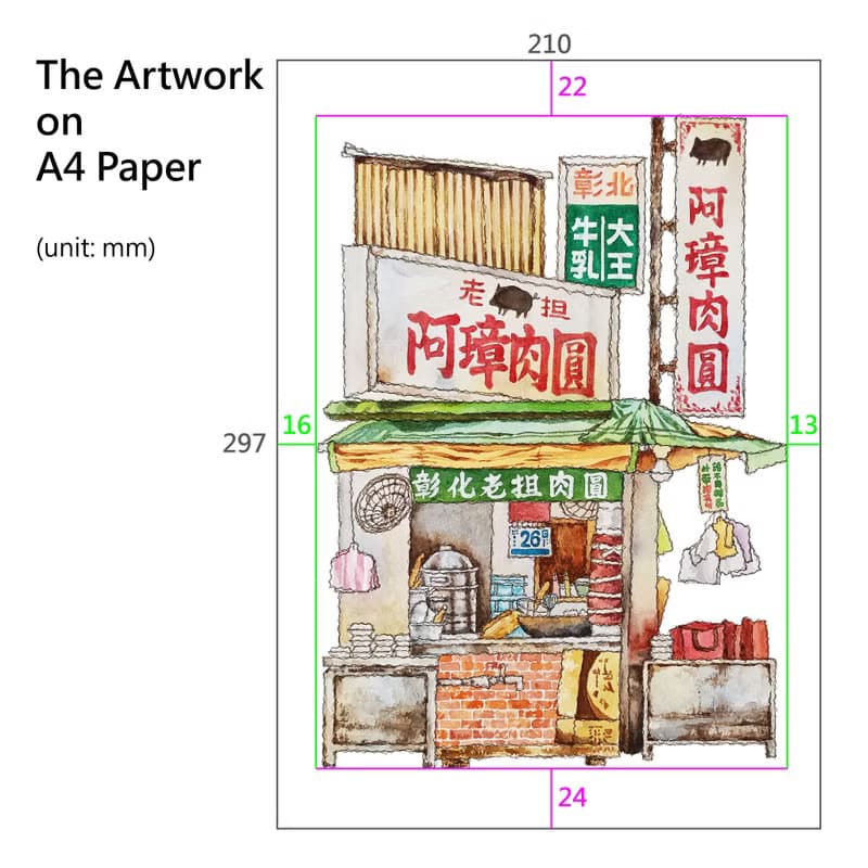 台灣街屋-彰化阿璋肉圓-紅磚老屋-數位微噴懷舊海報
