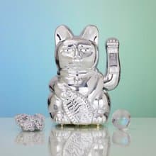 Jumbo Lucky Cats 特大號幸運繽紛自動招手招財貓-幸運閃銀色