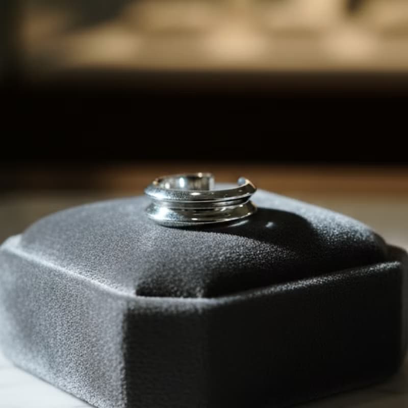 【禮物】Orbit  黃銅鍍銠耳扣 無痛耳骨夾中性男女耳飾イヤーカフ