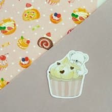 しろくまとチョコチップカップケーキステッカー