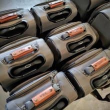 Personalized leather luggage handle wrap, luggage cover, grip bag,